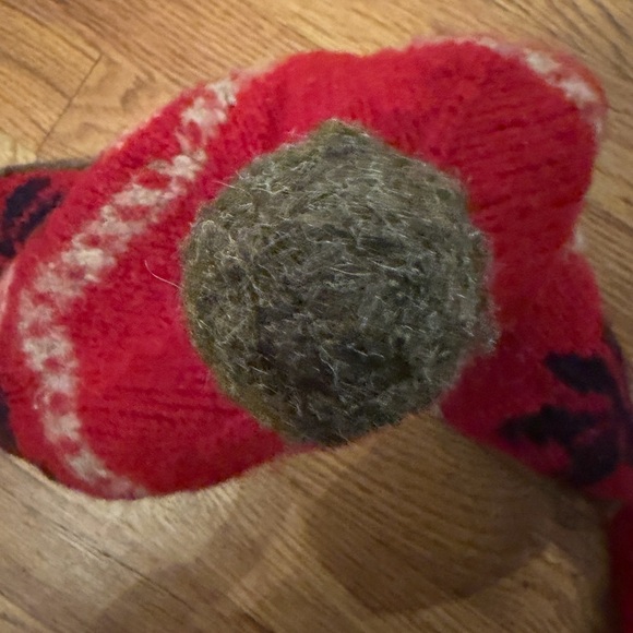 Vintage Abercrombie & Fitch Red and Gray Knit Hat